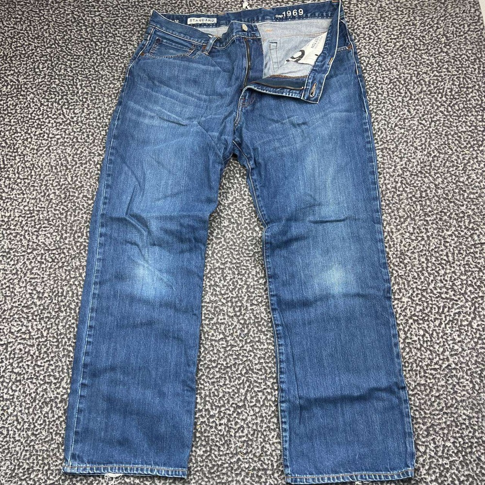 Gap Standard Fit Jeans Men 38x32 Blue Denim 100% Cotton Straight Leg
